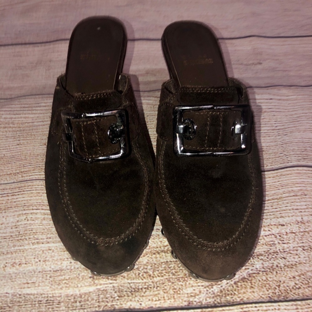 Stuart Weitzman Double Agent Cola Suede Mule - Picture 8 of 12